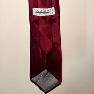 joseph and feiss dark RED solid color 100% silk tie
